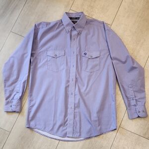 George Strait Collection Wrangler Men's Purple Button-Down Shirt Sz Medium
